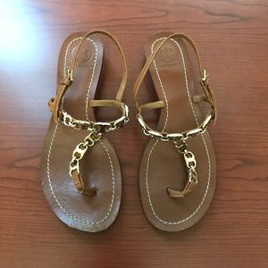 Tory Burch Gemini sandals with gold chains